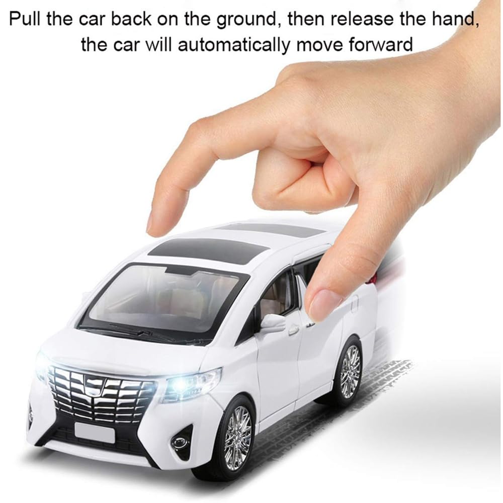 RELOSTA 1:32 Alphard Alloy Die Cast Metal Car Model Diecast Metal Car With Light Sound Openable Door Pullback Toy Car (Multicolor)