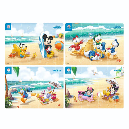 RELOSTA 4 in 1 Disney Jigsaw Puzzle 140 Pieces for Kids. 4 Jigsaw Puzzles 35 Pieces Each (Mickey Mouse & Friends)