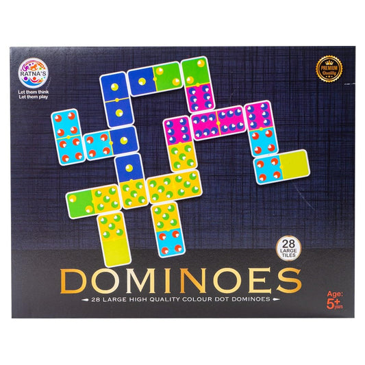 relosta Dominoes Double 6 Color Dot Dominos Game Blocks Classic 28 Tiles Match and Fun Game Set for Kids & Adults