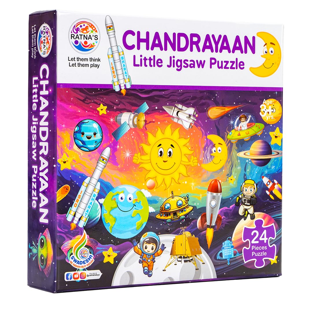 RELOSTA Chandrayaan Little Jigsaw Puzzle 24 pcs for Kids 3+ Years (Puzzle Size 36 cm X 23.5 cm)