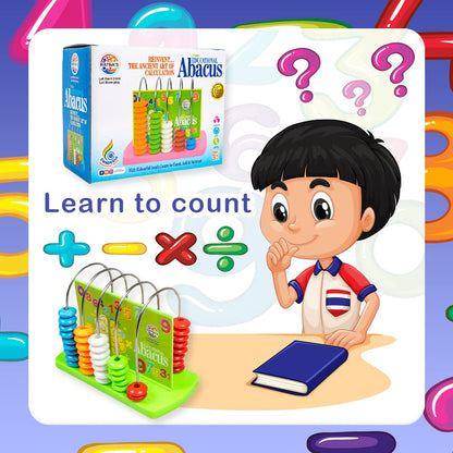 RELOSTA  Educational Abacus Junior for Kids to Learn to Count, Add & Subtract with Colourful Beads