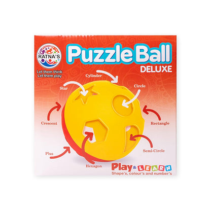 RELOSTA Educational Puzzle Ball for Kids 2 in 1. Let Them Learn time with Shapes,Multicolor