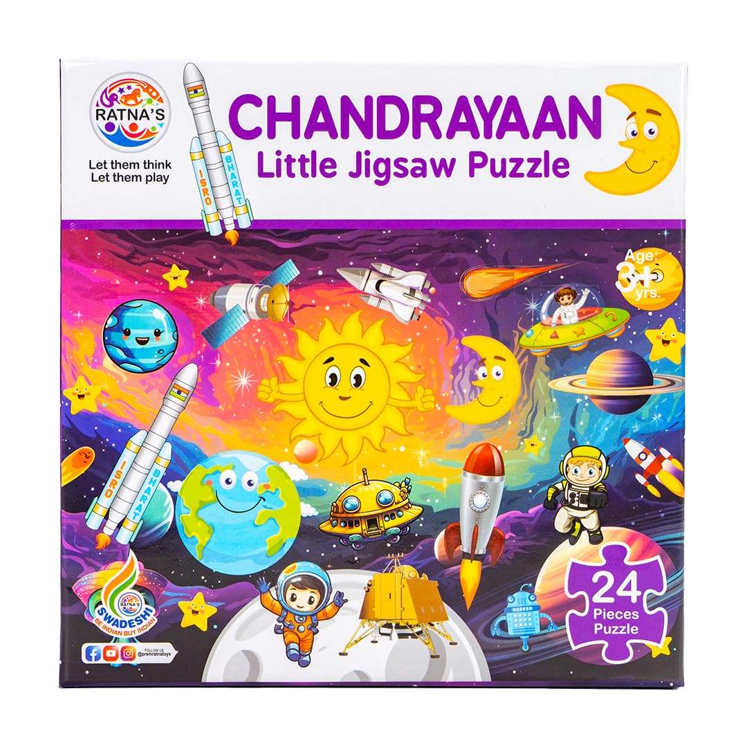 RELOSTA Chandrayaan Little Jigsaw Puzzle 24 pcs for Kids 3+ Years (Puzzle Size 36 cm X 23.5 cm)