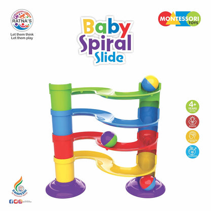 RELOSTA Baby Spiral Slide 4 Level Ball Rolling Twist & Turn Slide Stacking Tower Ramp Toys for Kids and Toddler Visit the RATNA'S Store