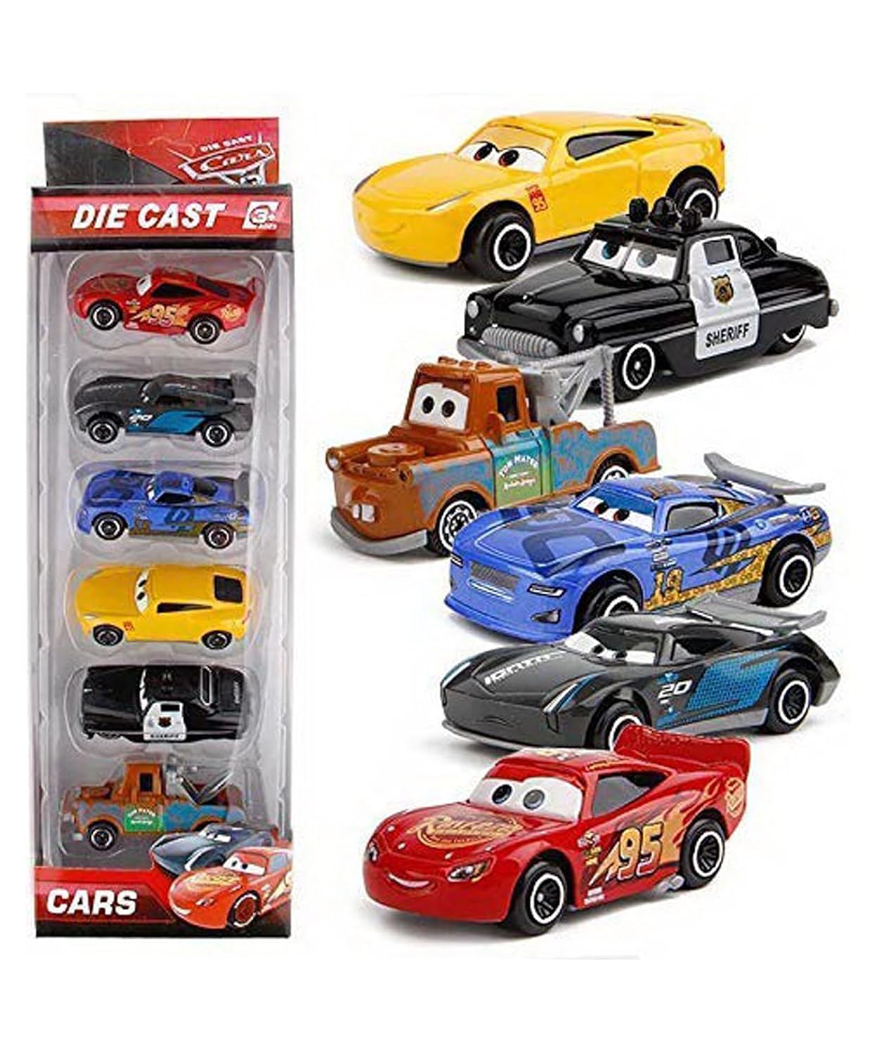 Mini Metal Die-Cast Car Set of 6 | High-Speed Free Wheel Vehicles | Unbreakable Racing Cars for Kids | Movie-Inspired Toy Cars for Exciting Playtime Adventures | Small Compact Design