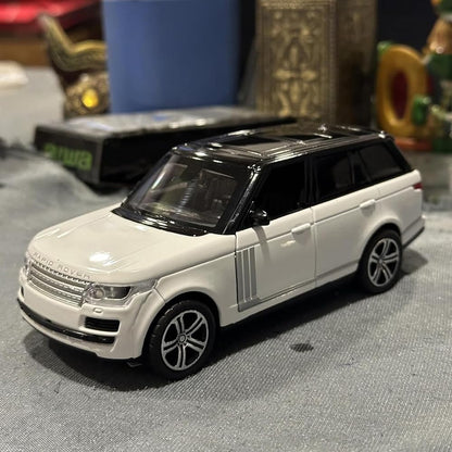 RELOSTA 132 Diecast Metal Car Range Rover Die Cast Metal Car Scale Model Alloy with Openable Door Light Sound Pullback Toy Car for Kids Best Gifts Toys for Boys