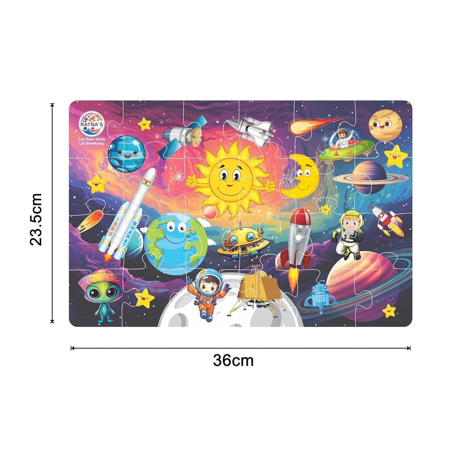 RELOSTA Chandrayaan Little Jigsaw Puzzle 24 pcs for Kids 3+ Years (Puzzle Size 36 cm X 23.5 cm)