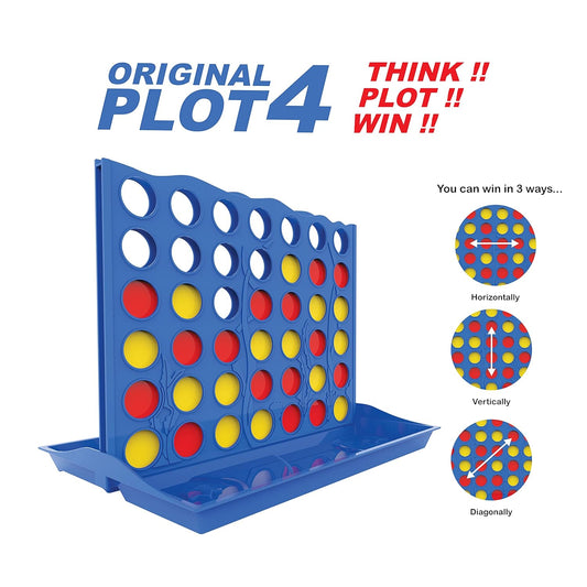 RELOSTA Original Plot 4 Big Board Game Family Game Strategy Game for 2 Players Ages 5 & Up