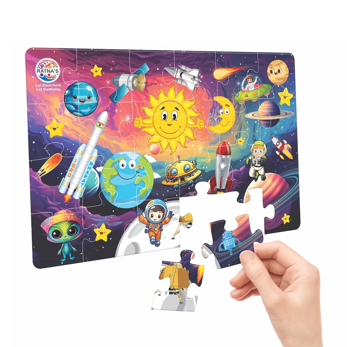 RELOSTA Chandrayaan Little Jigsaw Puzzle 24 pcs for Kids 3+ Years (Puzzle Size 36 cm X 23.5 cm)