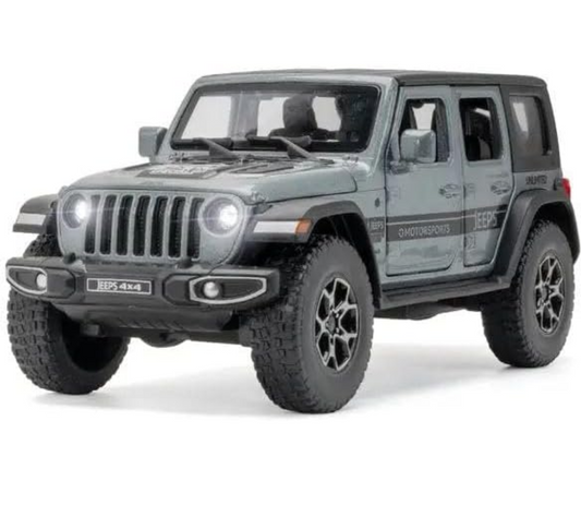 1:32 Scale Wrangler Rubicon Jeep Exclusive Alloy Metal Pull Back Die-cast Car Model with Sound Light Mini Auto Toy for Kids Metal Model Toy Car with Sound and Light (Multicolor)