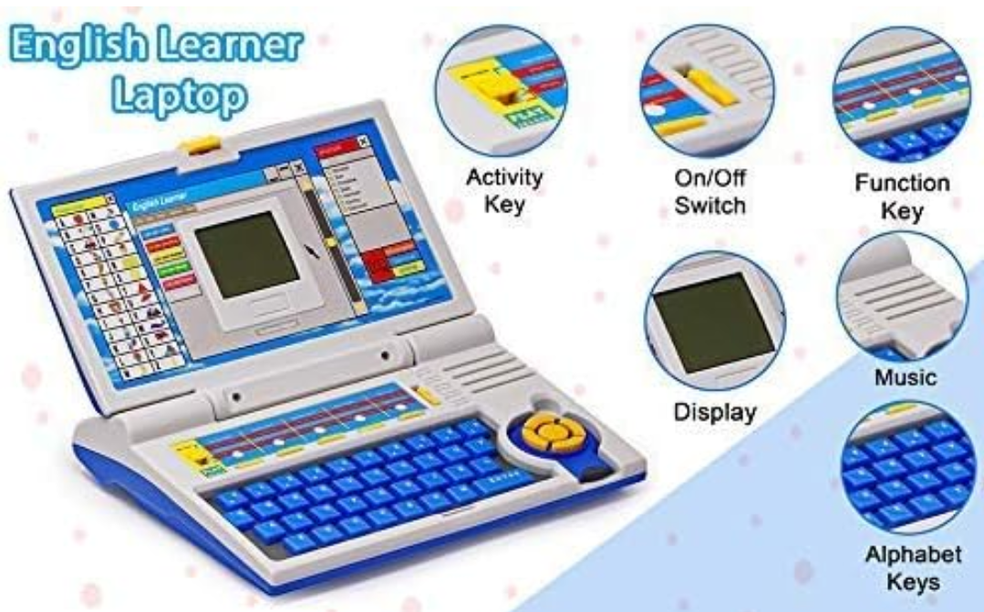 Educational Laptop Computer Toy with Mouse for Kids Above 3 Years - 20 Fun Activity Learning Machine, Now Learn Letter, Words, Games, Mathematics, Music, Logic, Memory