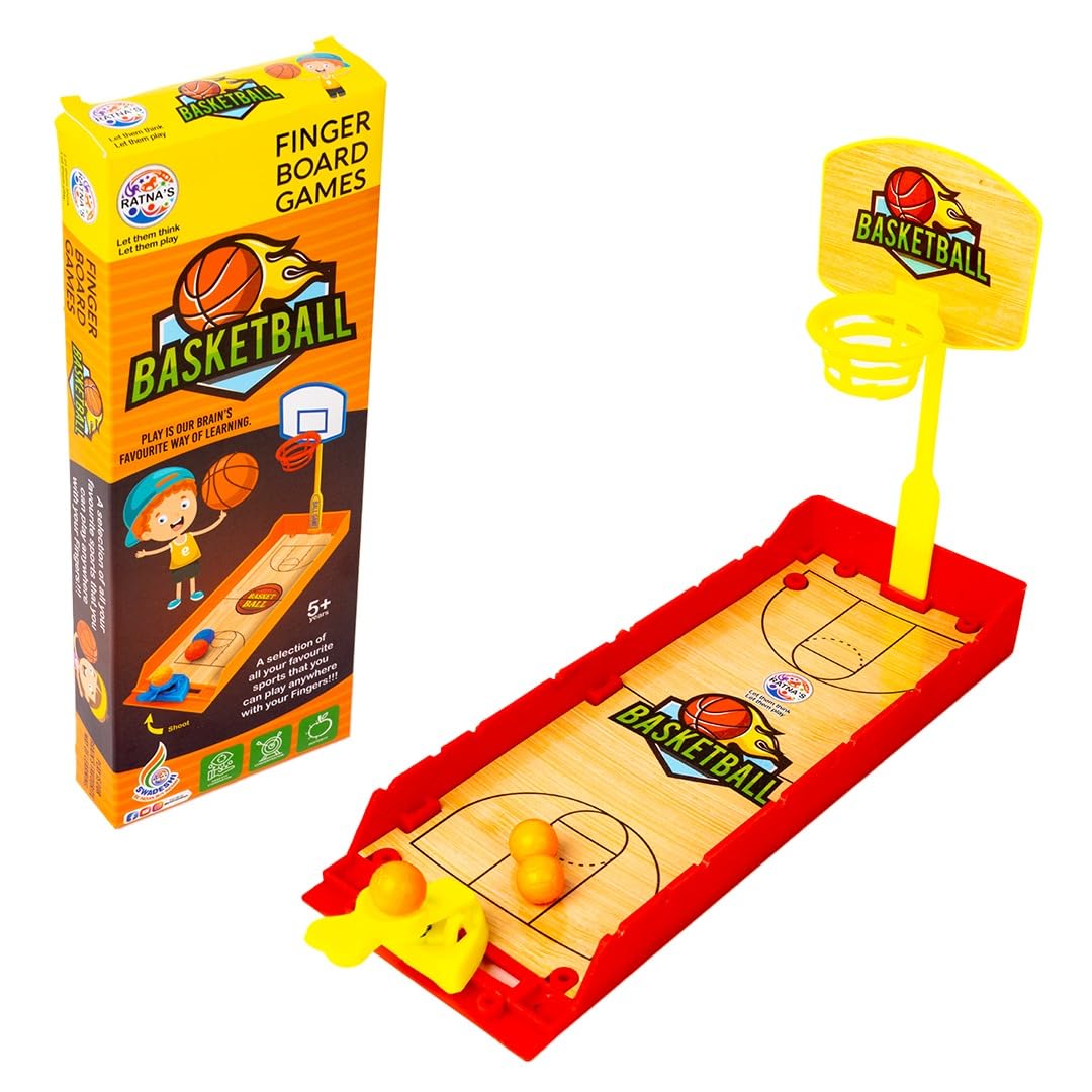 RELOSTA  Basketball Finger Board Game Tabletop & Miniature Gaming Pocket Basketball Set Travelling Toy for Kids 5+ Years