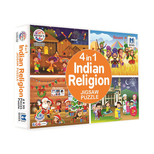 RELOSTA 4 in 1 Indian Religion Jigsaw Puzzle (4 x 35 Pieces) for Kids 3+ Years