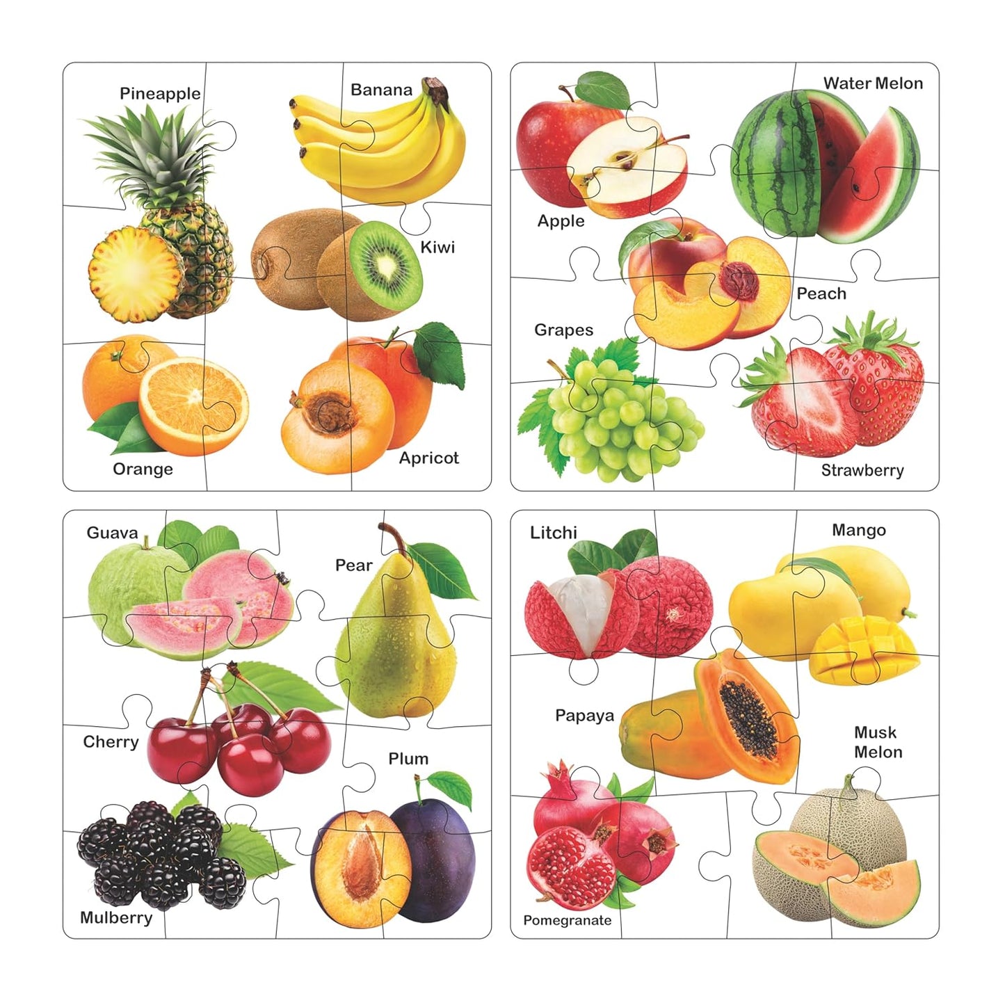 RELOSTA Educational Fruit Jigsaw Puzzle for Kids to Enhance Their Knowledge about Fruit and Teach your Kids about Fruits