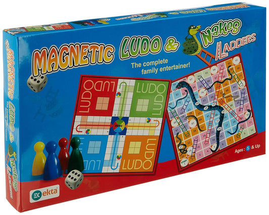 RELOSTA  Magnetic Ludo Snakes 'n' Ladders Board Game for Kids,Multicolor